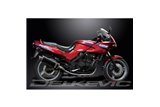 SISTEMA DI SCARICO COMPLETO 2-2 KAWASAKI GPZ500S SILENZIATORI BSAU OVALI IN CARBONIO DA 350 MM
