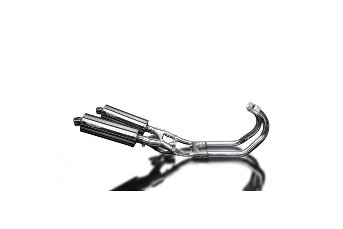 SISTEMA DI SCARICO COMPLETO YAMAHA V-MAX VMX1200 SILENZIATORI BSAU OVALI INOX DA 350 MM