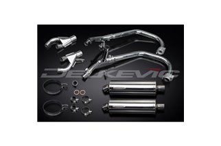 SISTEMA DI SCARICO COMPLETO YAMAHA V-MAX VMX1200 SILENZIATORI BSAU OVALI INOX DA 350 MM