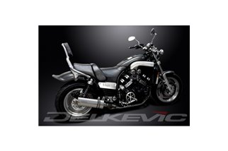 SISTEMA DI SCARICO COMPLETO YAMAHA V-MAX VMX1200 SILENZIATORI BSAU OVALI INOX DA 350 MM