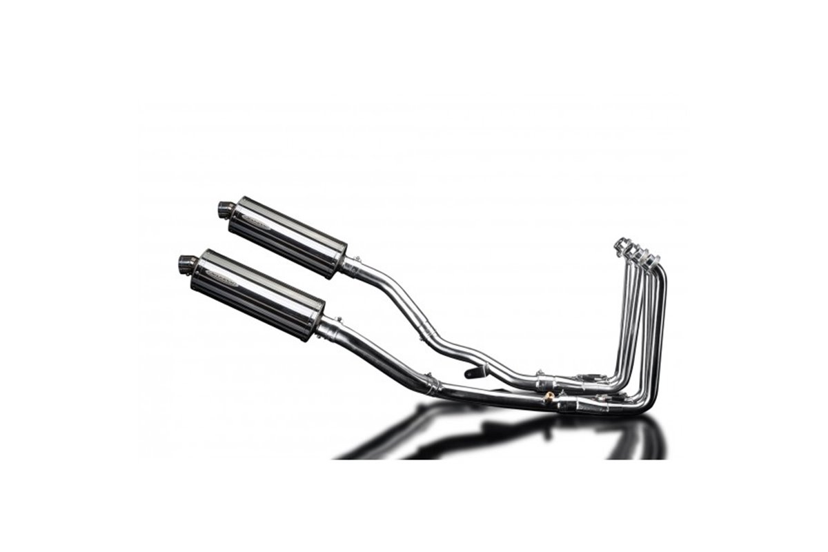 YAMAHA FJR1300 01-05 DECAT FULL 4-2 EXHAUST 350MM STAINLESS OVAL BSAU SILENCERS