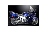 YAMAHA FJR1300 01-05 DECAT FULL 4-2 EXHAUST 350MM STAINLESS OVAL BSAU SILENCERS