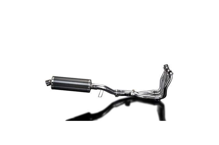 YAMAHA FZ1 FAZER FZ1S 06-15 SCARICO COMPLETO 4-1 SILENZIATORE BSAU OVALE IN CARBONIO DA 350 MM