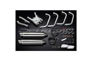 SISTEMA DI SCARICO COMPLETO YAMAHA XJR1200 4-2 SILENZIATORI BSAU TONDO IN ACCIAIO INOX DA 350 MM