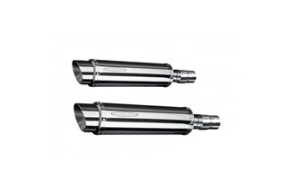 KIT SCARICO SILENZIATORE BSAU IN ACCIAIO TONDO KAWASAKI EN500C 1996-2009 350MM