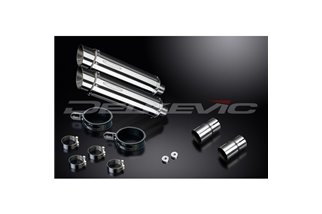 KIT SCARICO SILENZIATORE BSAU IN ACCIAIO TONDO KAWASAKI EN500C 1996-2009 350MM