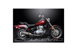 KIT SCARICO SILENZIATORE BSAU IN ACCIAIO TONDO KAWASAKI EN500C 1996-2009 350MM