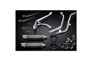 SUZUKI SV650 98-02 SISTEMA DI SCARICO COMPLETO 2-2 SILENZIATORI BSAU TONDO IN CARBONIO DA 350 MM