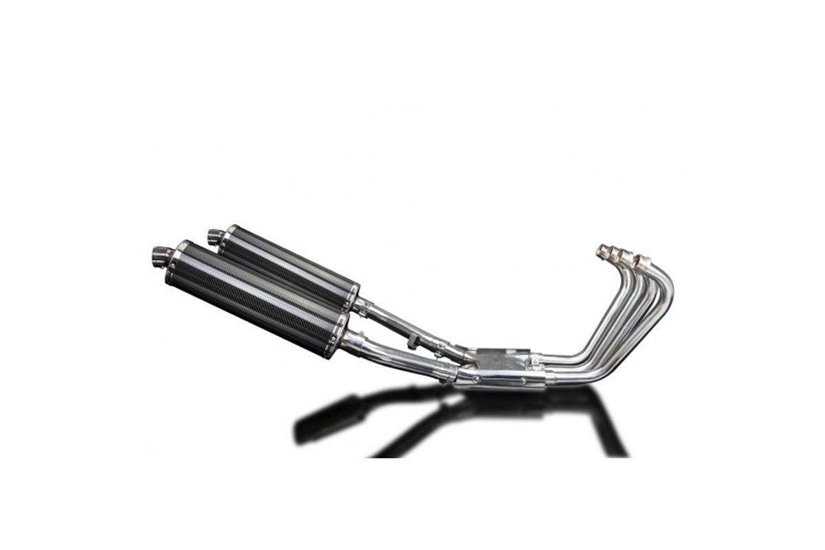 SISTEMA DI SCARICO COMPLETO YAMAHA XJR1200 4-2 SILENZIATORI BSAU OVALI IN CARBONIO DA 450 MM