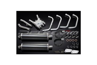 SISTEMA DI SCARICO COMPLETO YAMAHA XJR1200 4-2 SILENZIATORI BSAU OVALI IN CARBONIO DA 450 MM
