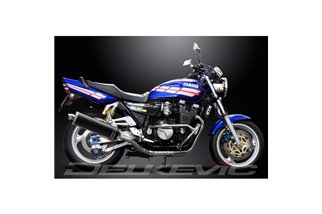 SISTEMA DI SCARICO COMPLETO YAMAHA XJR1200 4-2 SILENZIATORI BSAU OVALI IN CARBONIO DA 450 MM