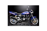 SISTEMA DI SCARICO COMPLETO YAMAHA XJR1200 4-2 SILENZIATORI BSAU OVALI IN CARBONIO DA 450 MM