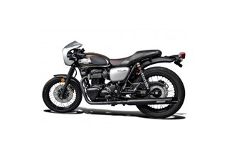 KAWASAKI W650 W800 19-24 EXHAUST 2-2 550MM SLASH CUT SILENCERS STAINLESS CERAMIC