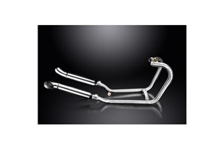 TRIUMPH THRUXTON 1200 2016-24 EXHAUST 410MM STAINLESS STEEL TURN OUT SILENCERS