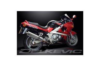 KAWASAKI ZZR400 ZZR600 1990-2009 KIT SCARICO SILENZIATORE BSAU IN ACCIAIO OVALE DA 450 MM