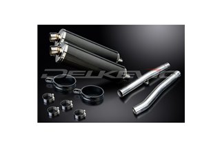 TRIUMPH TRIDENT 750 900 1991-93 450MM OVALE CARBONIO BSAU KIT SCARICO SILENZIATORE