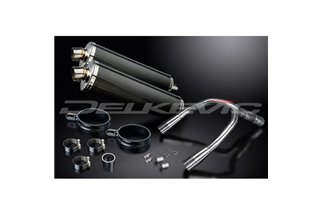 KIT SCARICO SILENZIATORE BSAU CARBONIO OVALE HONDA CB900F HORNET 01-09 HI LEV 450MM