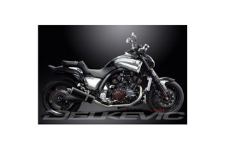 YAMAHA V-MAX 1700 2009-2016 350MM OVAL CARBON EXHAUST SILENCER CAN KIT