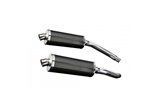 SUZUKI GSXR1100 K-L-M-N 1989-93 350MM OVAL CARBON BSAU SILENCER EXHAUST KIT