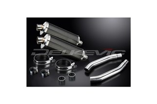 SUZUKI GSXR1100 K-L-M-N 1989-93 350MM OVAL CARBON BSAU SILENCER EXHAUST KIT