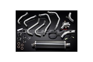 HONDA VFR800FI 98-01 SISTEMA DI SCARICO COMPLETO SILENZIATORE BSAU OVALE IN CARBONIO DA 450 MM