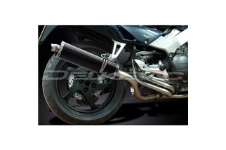 HONDA VFR800FI 98-01 SISTEMA DI SCARICO COMPLETO SILENZIATORE BSAU OVALE IN CARBONIO DA 450 MM