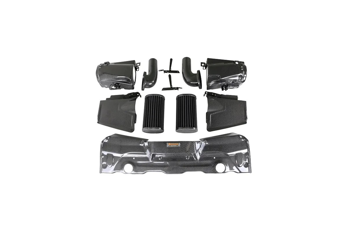 Filtro Sportivo Auto Aspirazione Aria Auto Kit Justech 3'' - Filtro Carbonio Chiuso Con Tubo Aspirazione Auto Performance Motore Filtro Aria