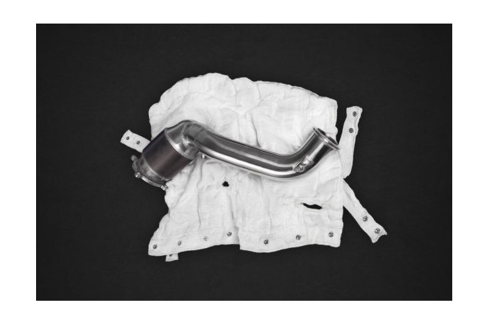 250 cell sports catalytic converter downpipes with Capristo thermal blankets for 2017 McLaren 720s