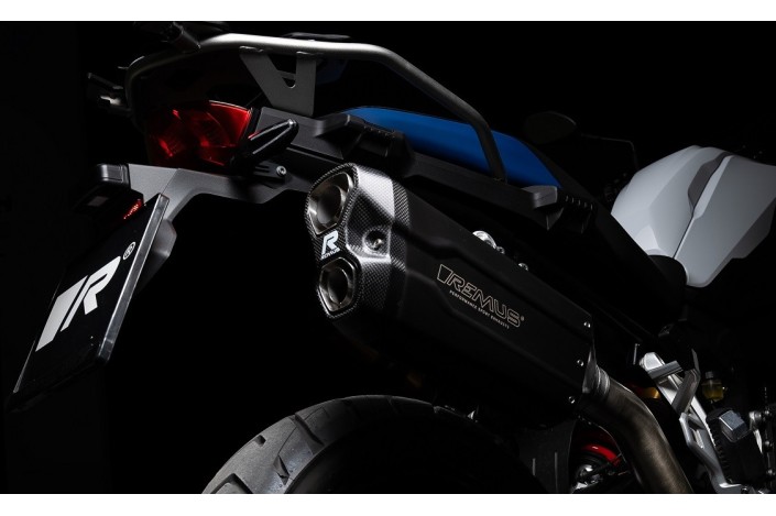 sistema di scarico terminale racing in acciaio inox nero Remus 8 2.0 BMW F 800 GS 2024-2025 82783 086024
