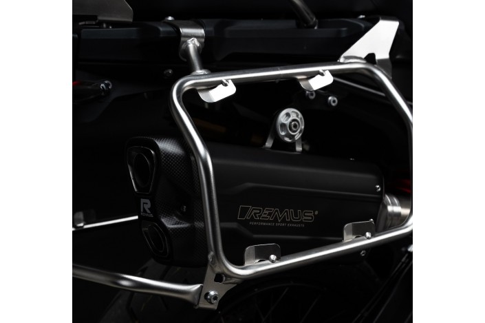 sistema di scarico terminale in acciaio inox nero Remus 8 2.0 Racing BMW F 900 GS Adventure 2024-2025 82782 086024