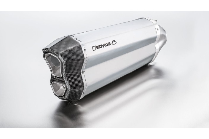 Sistema di scarico terminale in acciaio inox opaco Remus 8 KTM 1290 Super Adventure T 2017 0584682 658017