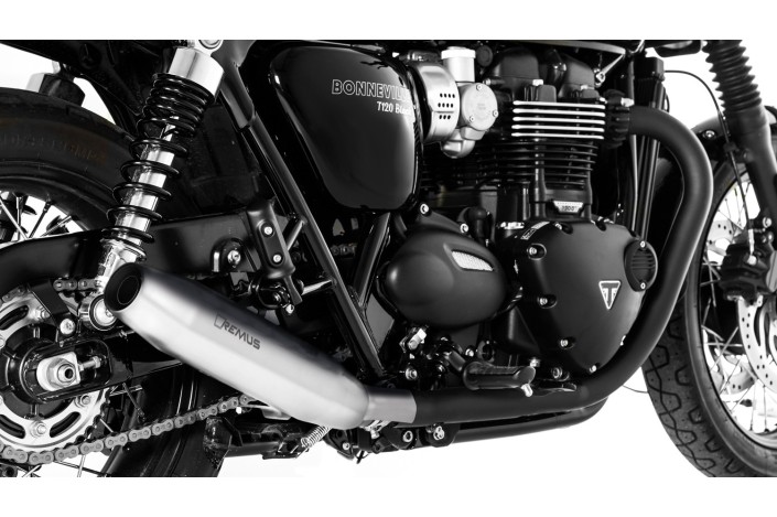 Sistema di scarico terminale in acciaio inox cromato Remus Custom TRIUMPH Bonneville T 120 2018 007102 918018LR