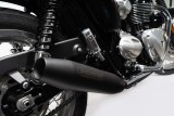 Sistema di scarico terminale in acciaio inox nero Remus TRIUMPH Bonneville T100 2021 7702 918021LR