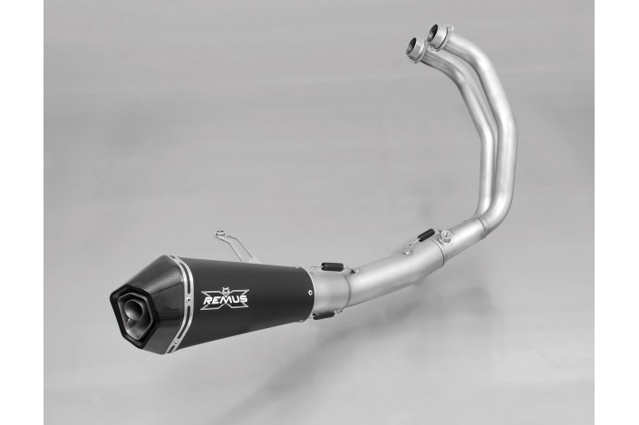 Sistema di scarico completo in acciaio inox nero Remus Hypercone YAMAHA MT-07 2014 036782 994515