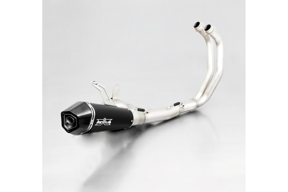 Ligne d'échappement complète en acier inoxydable noir Remus Hypercone YAMAHA MT-07 Moto Cage 2015 406782 994515