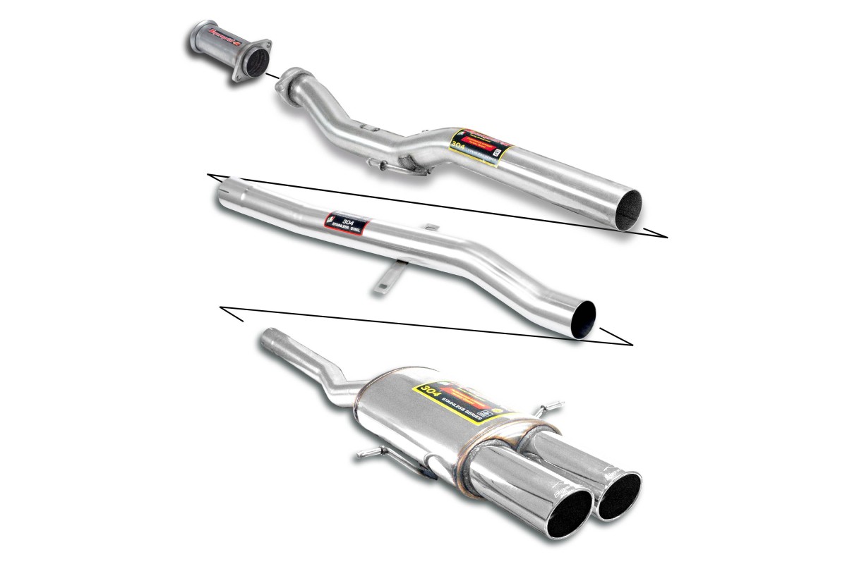 KOMPLETTER AUSPUFF SUPERSPRINT MINI COOPER S 1.6i TURBO "JOHN COOPER WORKS" - 211 PS VON 2008 BIS '07/2011 (Ø65mm System)