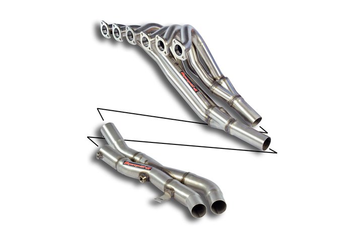 Collettore + "X-Pipe"(Guida a sinistra)100% InoxPer catalizzatore di serie per BMW E30 323i Kat (Berlina - Coupè) '82  - '87
