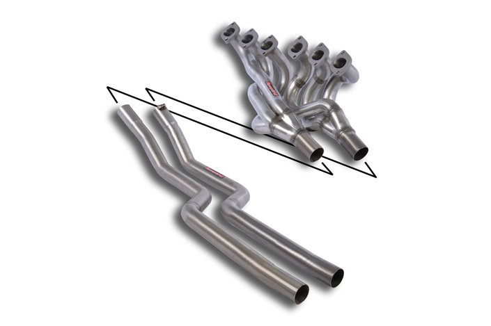 Collettore + tubi raccordo 100% Inox(Guida a sinistra) per BMW E24 630 CSi (M30) '76 - '77 (Mod.USA) 