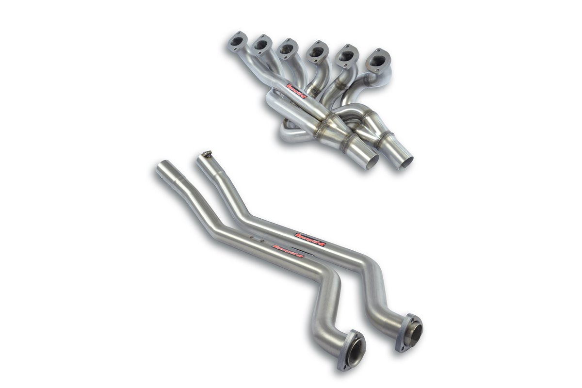 Collettore + tubi raccordo 100% Inox(Guida a sinistra)Per marmitta centrale di serie per BMW E24 633 CSi (M30) '75 - '81