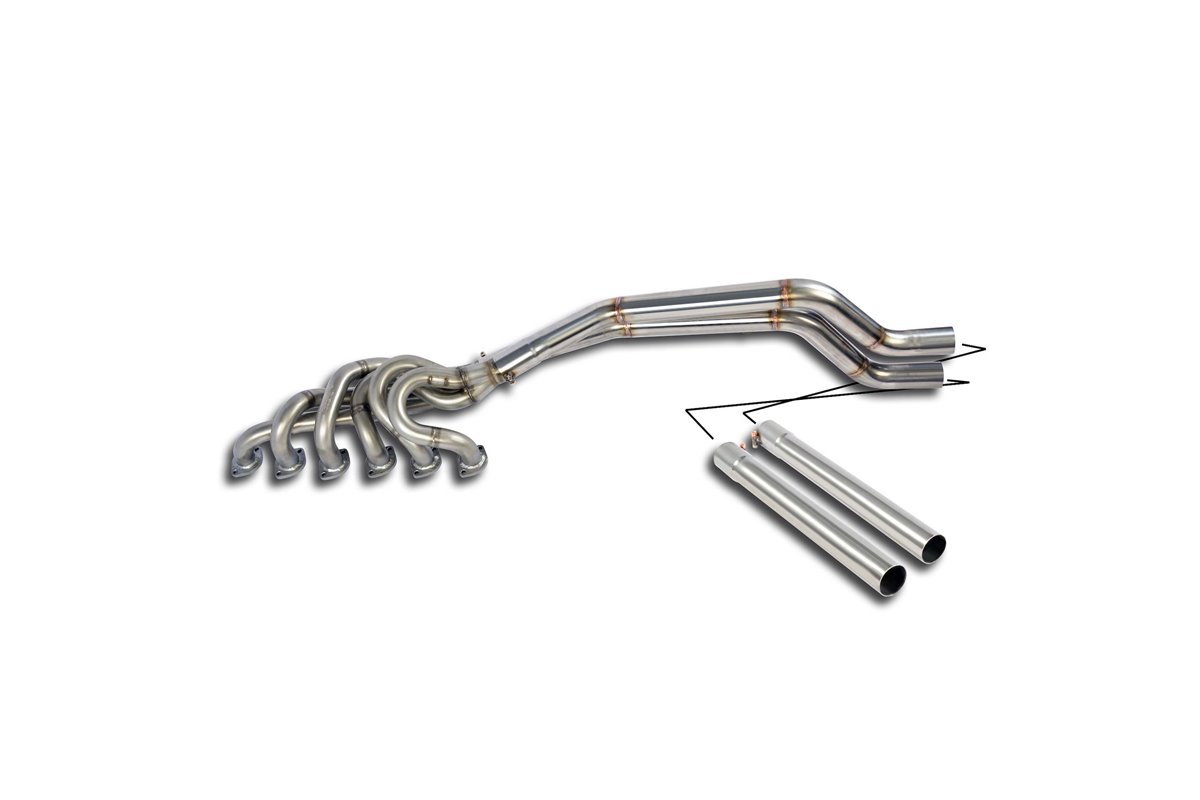 Collettore + tubi raccordo 100% Inox(Guida a sinistra) per BMW E24 633 CSi (M30) '84 - '89 (Mod.USA)