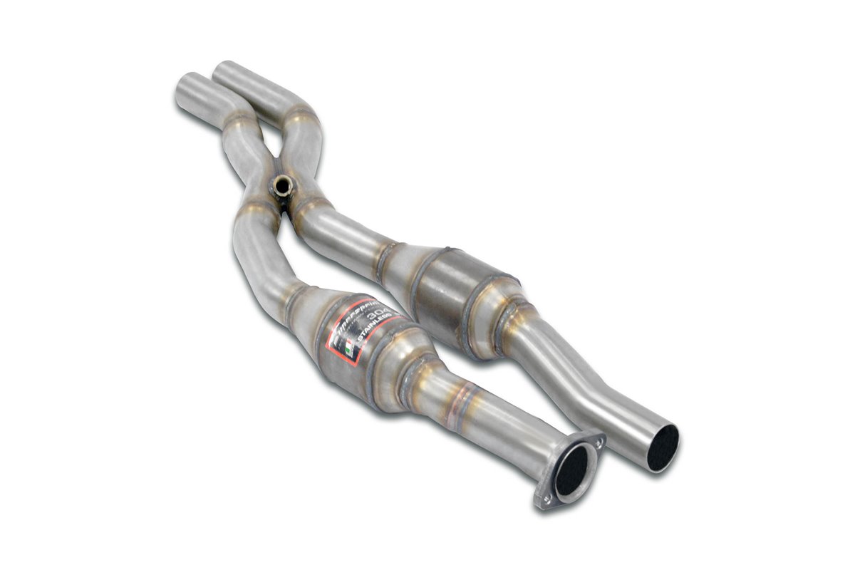 Anteriore con catalizzatore metallico destro - sinistro + "X-Pipe" per BMW E32 735i (6 cil. - M30) ' 86 - ' 92