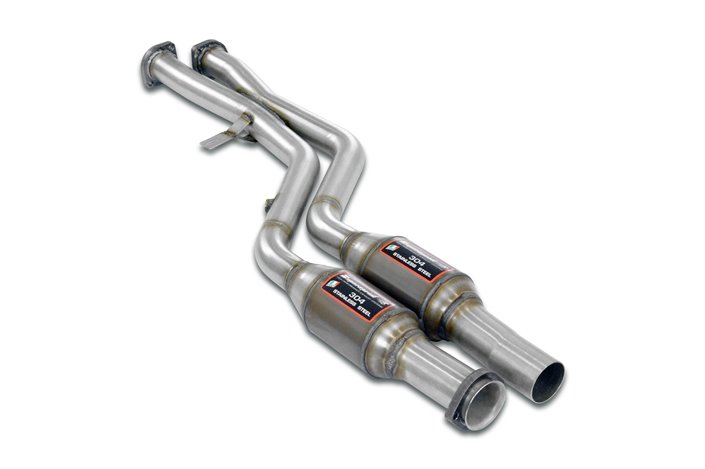 Anteriore con catalizzatore metallico destro - sinistro + "X-Pipe" per BMW E32 - Tutti i modelli (Conversione motore S38)