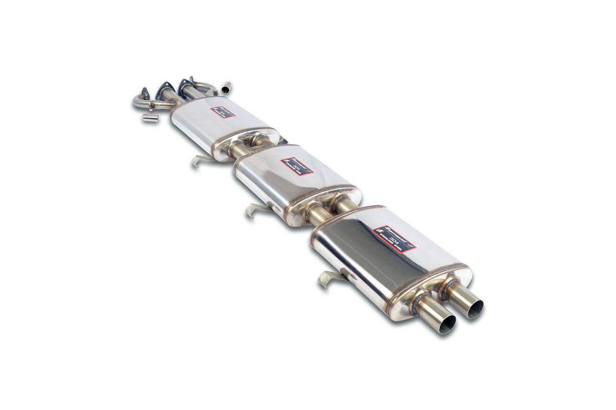 Scarico anteriore + centrale sinistro (3 Silenziatori)Disponibile su richiesta per FERRARI 412 '85 - '89