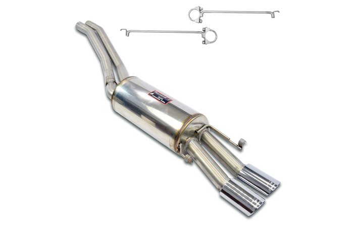 Kit tubi centrali + posteriore, terminali ovali 90x70Per paraurti posteriore "AMG Wide Body" per MERCEDES W126 SE 500 '80 - '85