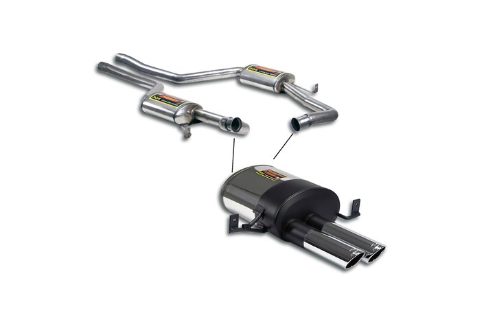 Street performance pack "Cat.-Back", Sport end tips per PORSCHE 928 S4 (5.0L V8 - 320 Hp) '86 - '92