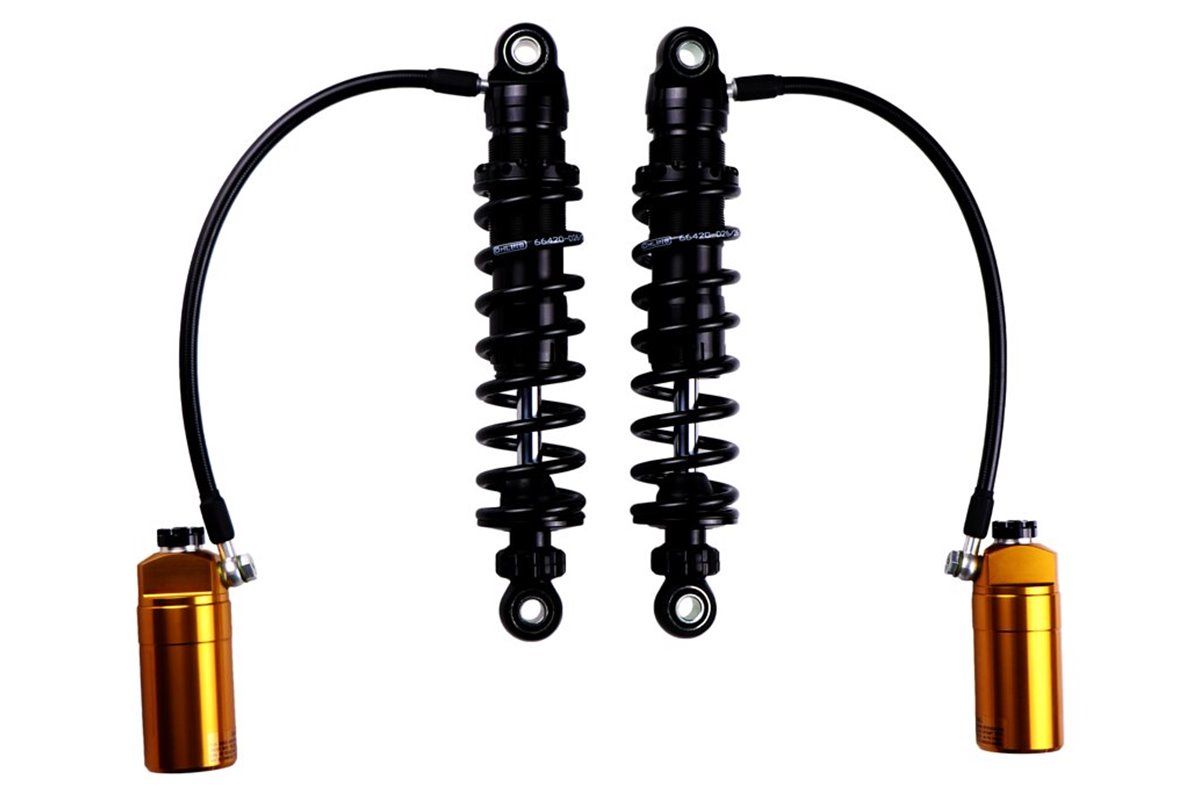 Ammortizzatore ÖHLINS STX 36 Twin HD 778 (310,5 mm, blackline, serbatoio oro) per Harley-Davidson Ultra Classic Electra Glide CV