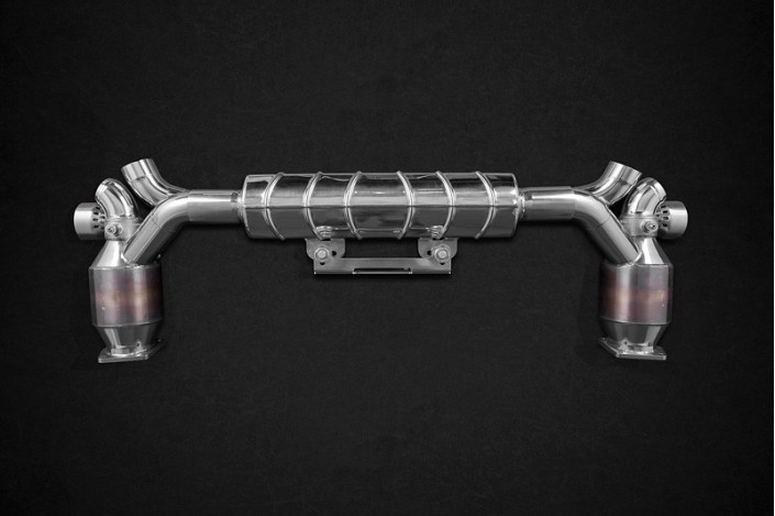 impianto di scarico completo in acciaio inox con valvole Capristo 02PO03903037 Porsche 991 Turbo e Turbo S MKI & MKII