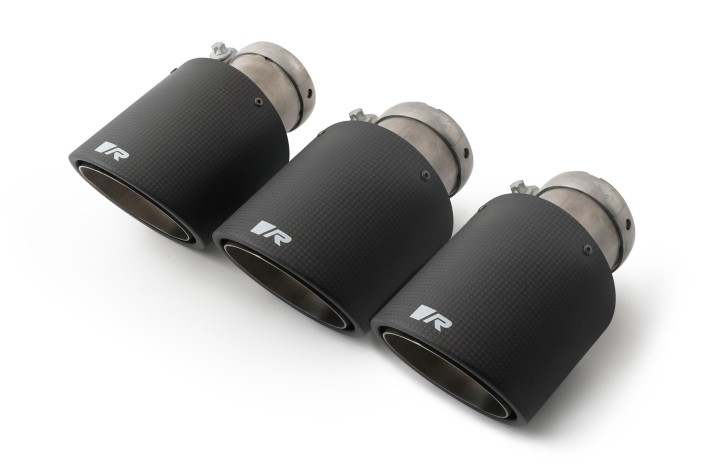 Set di 3 terminali di scarico in carbonio 102 mm Remus 0436 70CSRX