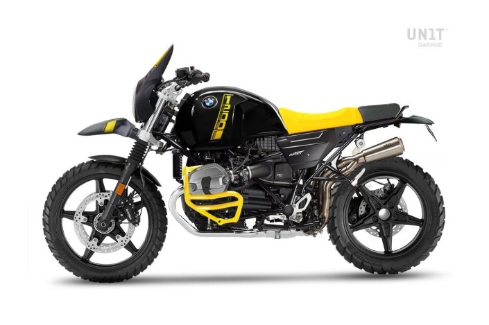 Garage unit aesthetic kit PARIS DAKAR YELLOW 40Th 2418_SCRAMBLER for BMW R NINE T / SCRAMBLER