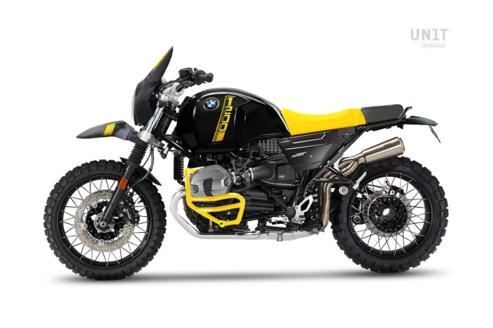Garage unit aesthetic kit PARIS DAKAR YELLOW 40Th 2418_URBANGS_A for BMW R NINE T / SCRAMBLER